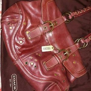 Vintage coach shoulder satchel bag oxblood